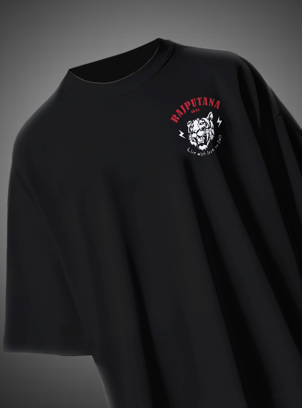 Rajputana Live With Love No Limit Oversized T-Shirt Statement Design KSquaree Rajputana Collection