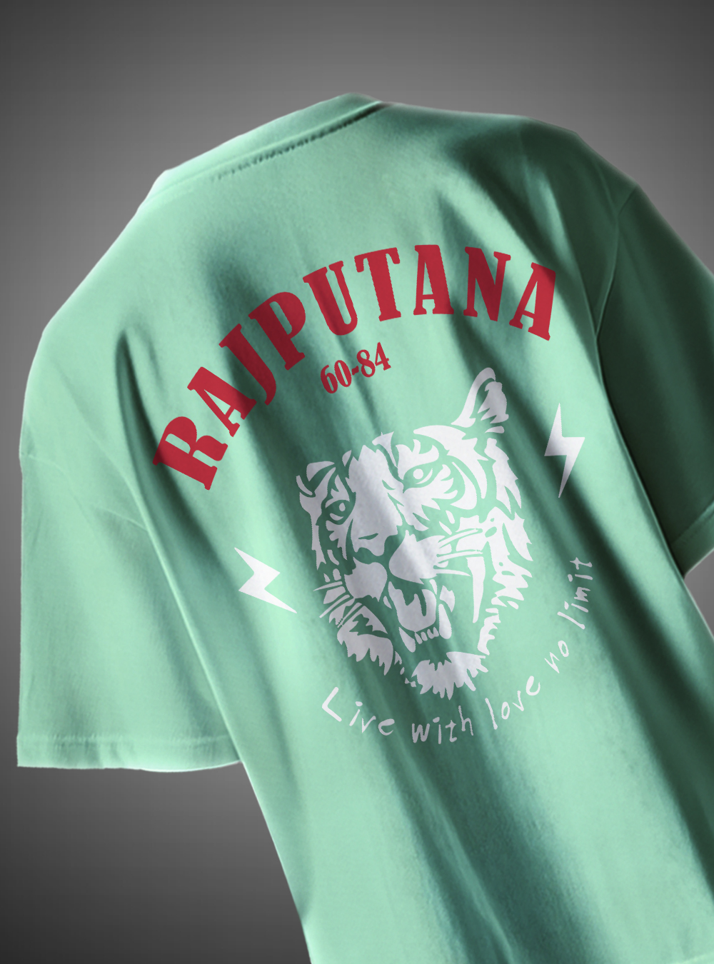 Rajputana Live With Love No Limit Oversized T-Shirt Statement Design KSquaree Rajputana Collection