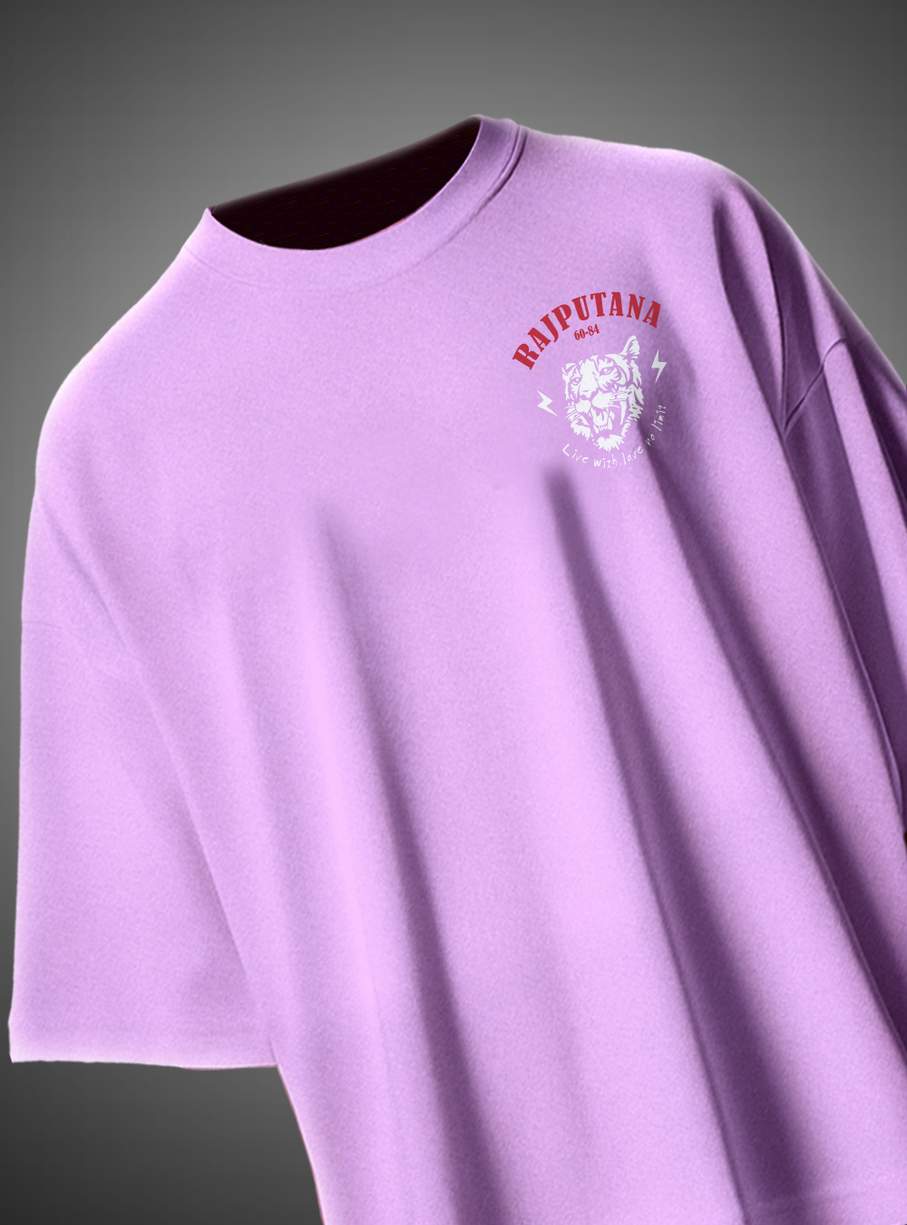 Rajputana Live With Love No Limit Oversized T-Shirt Statement Design KSquaree Rajputana Collection