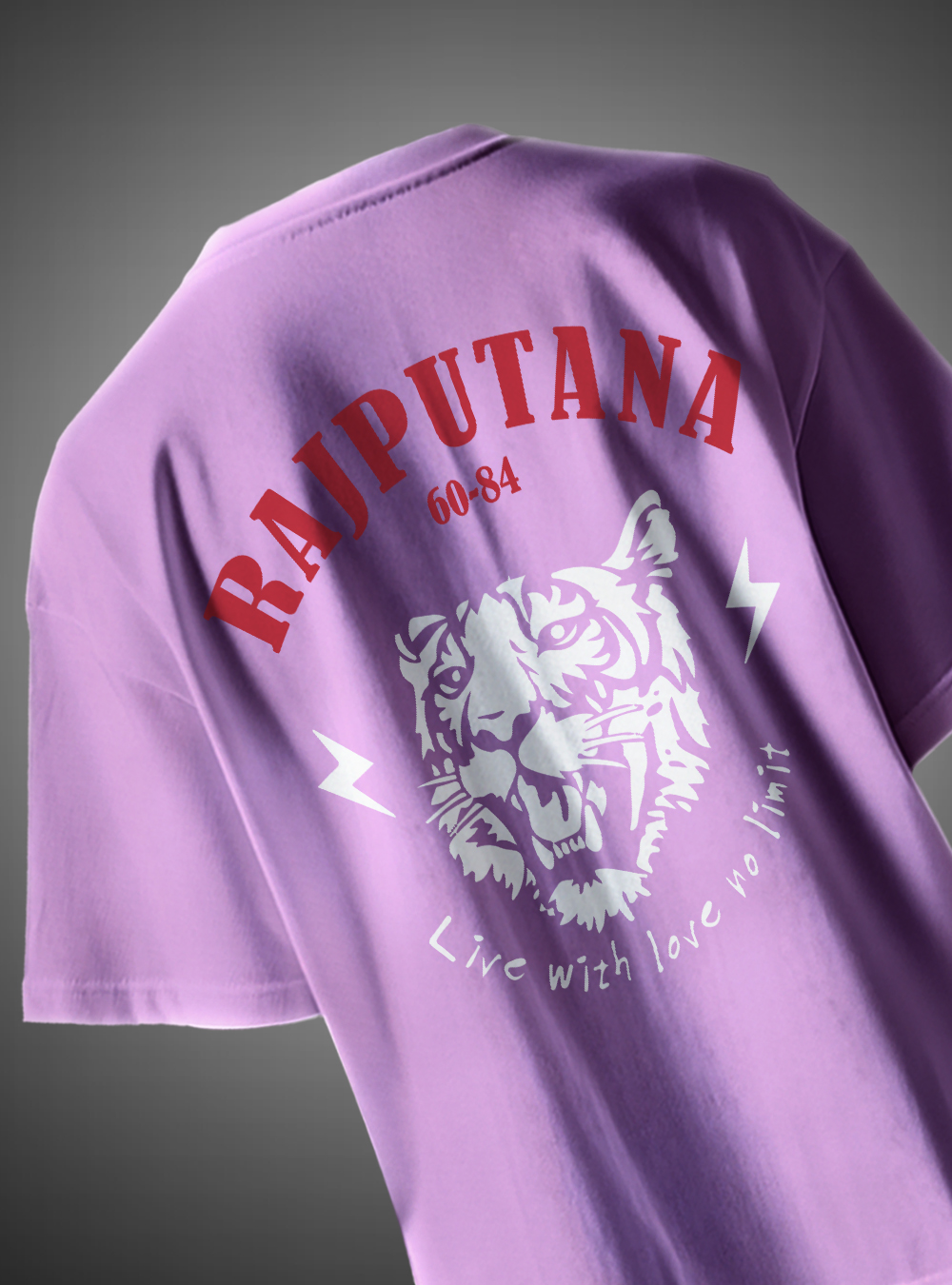 Rajputana Live With Love No Limit Oversized T-Shirt Statement Design KSquaree Rajputana Collection