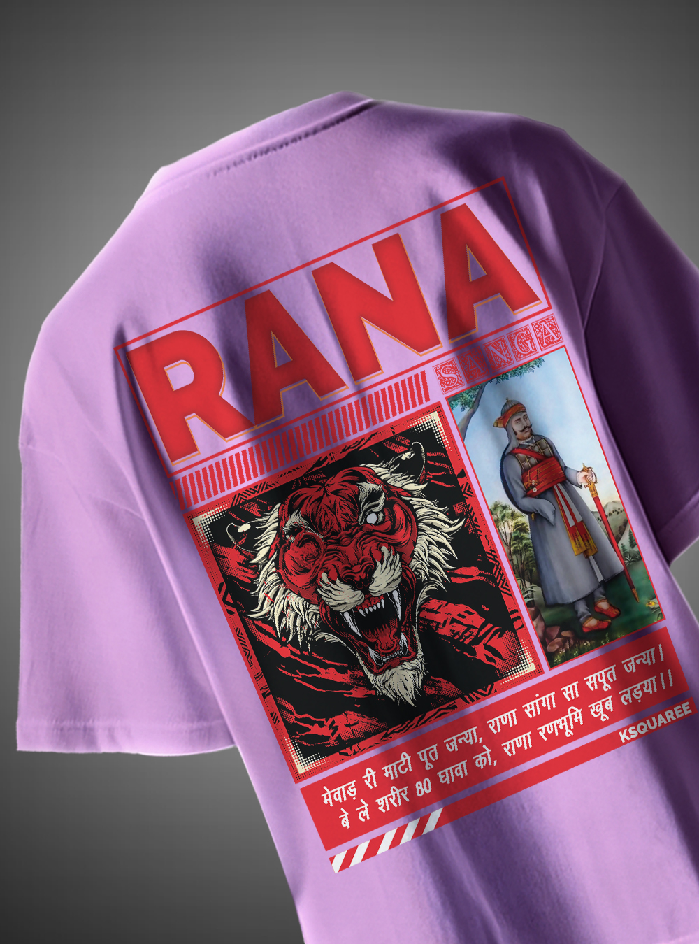 Rana Sanga Rajputana Oversized T-Shirt Warrior Design KSquaree Rajputana Collection