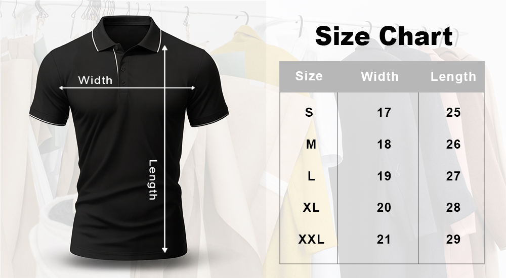 Collar T-Shirt Size Chart