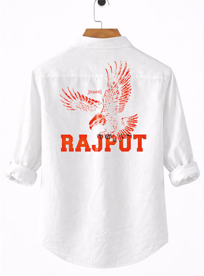 Rajput Eagle White Shirt – Royal Rajputana Power Design by KSquaree