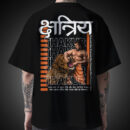 Kshtriya Oversize T-Shirt with Rajputana Back Print and Chest Logo for Men – Black and White
