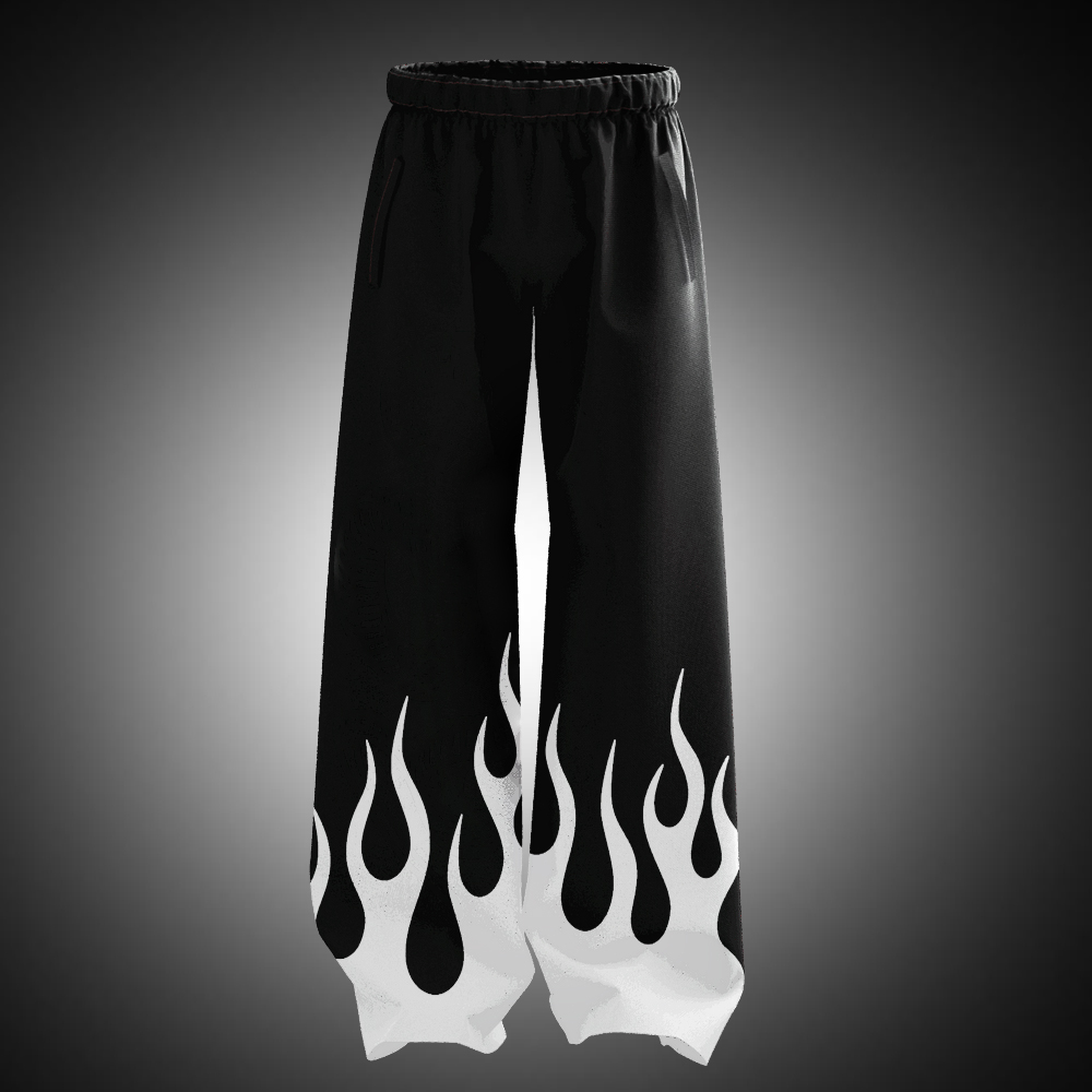 KSquaree White Flame Oversized Cotton Sweatpants for Unisex