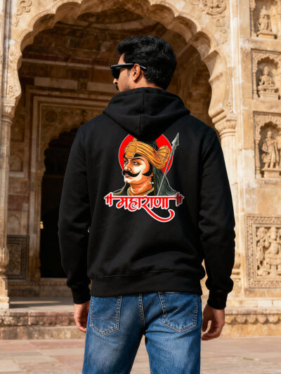 Maharana Pratap Hoodie – Rajputana Warrior Design by KSquaree