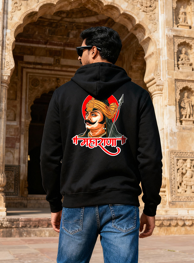Maharana Pratap Hoodie – Rajputana Warrior Design by KSquaree