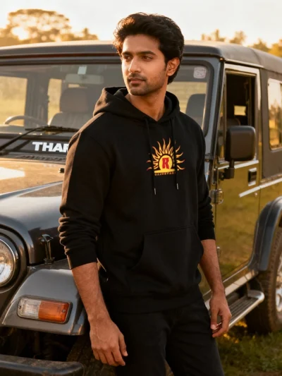 Rajput Fire Premium Hoodie – Fierce Rajputana Warrior Winter Wear by KSquaree