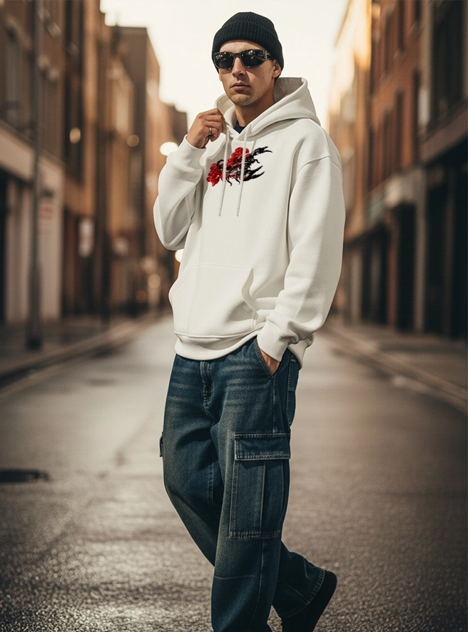 Rajputana Scarlet Scorpion Hoodie with Tiger and Scorpion Warrior Design by KSquaree