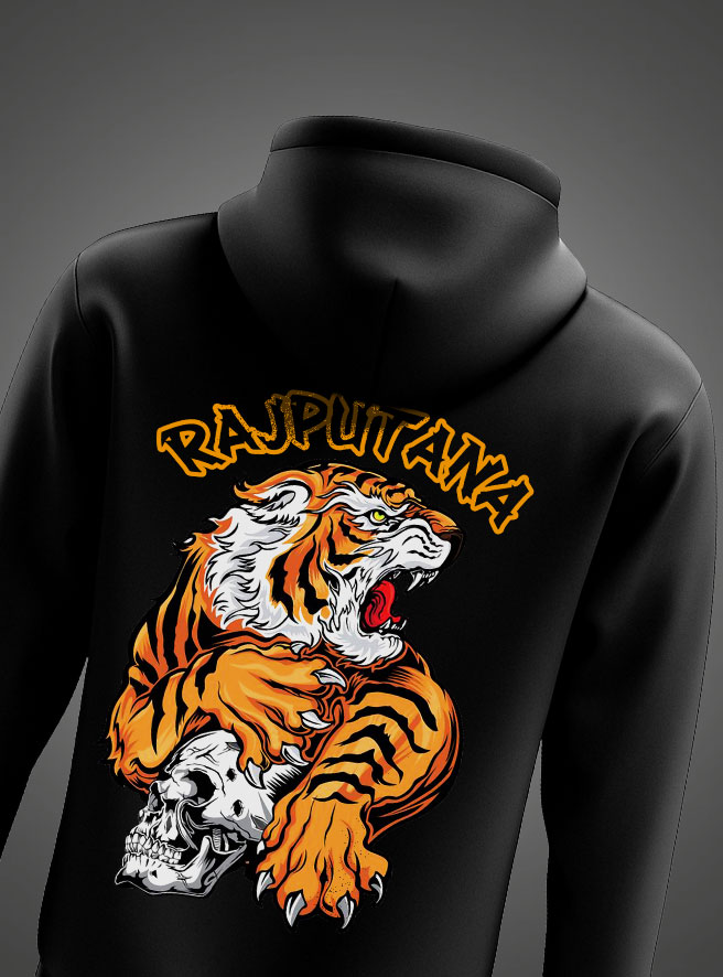 Fire Rajputana Hoodie – Fierce Rajput Heritage Design by KSquaree