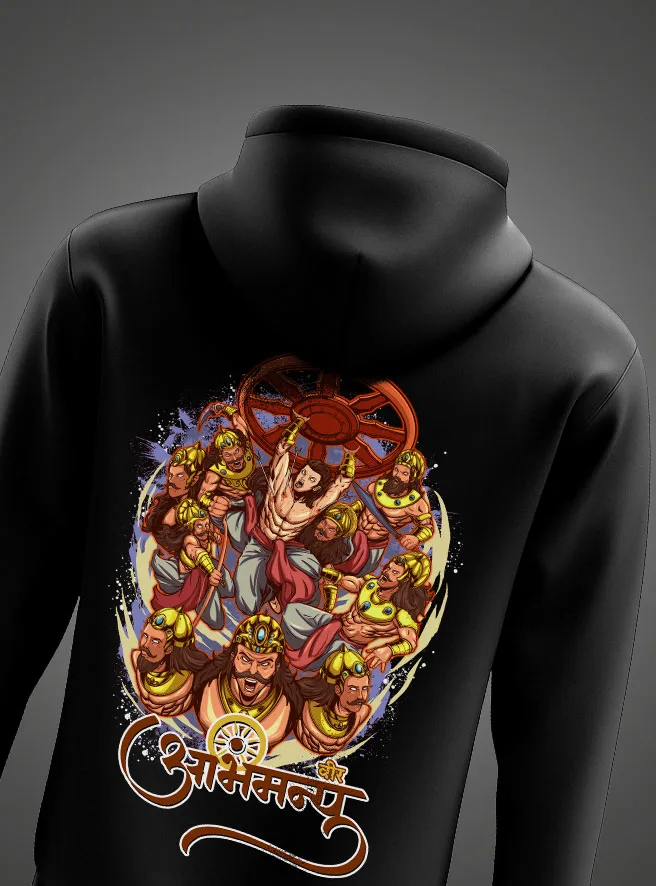 Abhimanyu Printed Hoodie – Legendary Warrior Valor Winter Wear by KSquaree