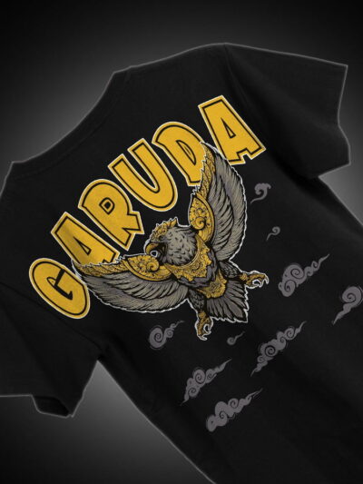 Flying Garuda King Of Sky Black Oversized T-Shirt | Bold Graphic, Premium Cotton Tee