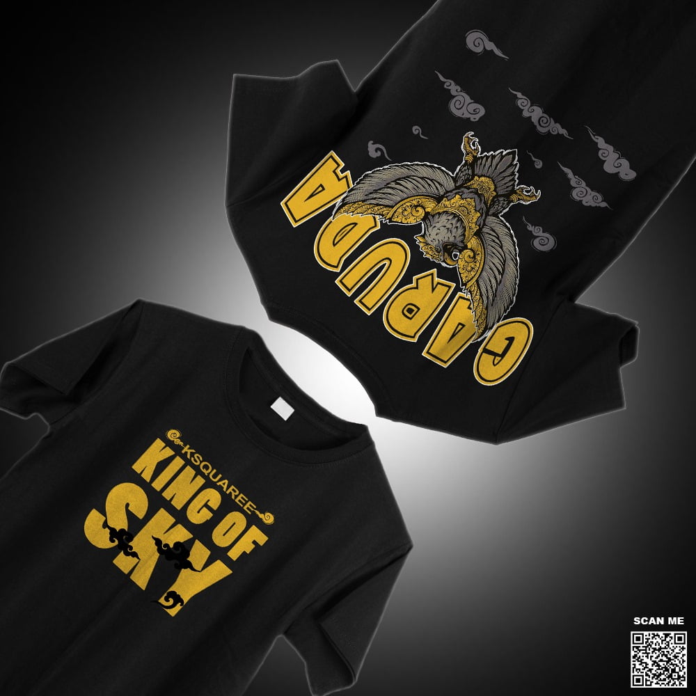 Flying Garuda King Of Sky Black Oversized T-Shirt | Bold Graphic, Premium Cotton Tee - Image 2
