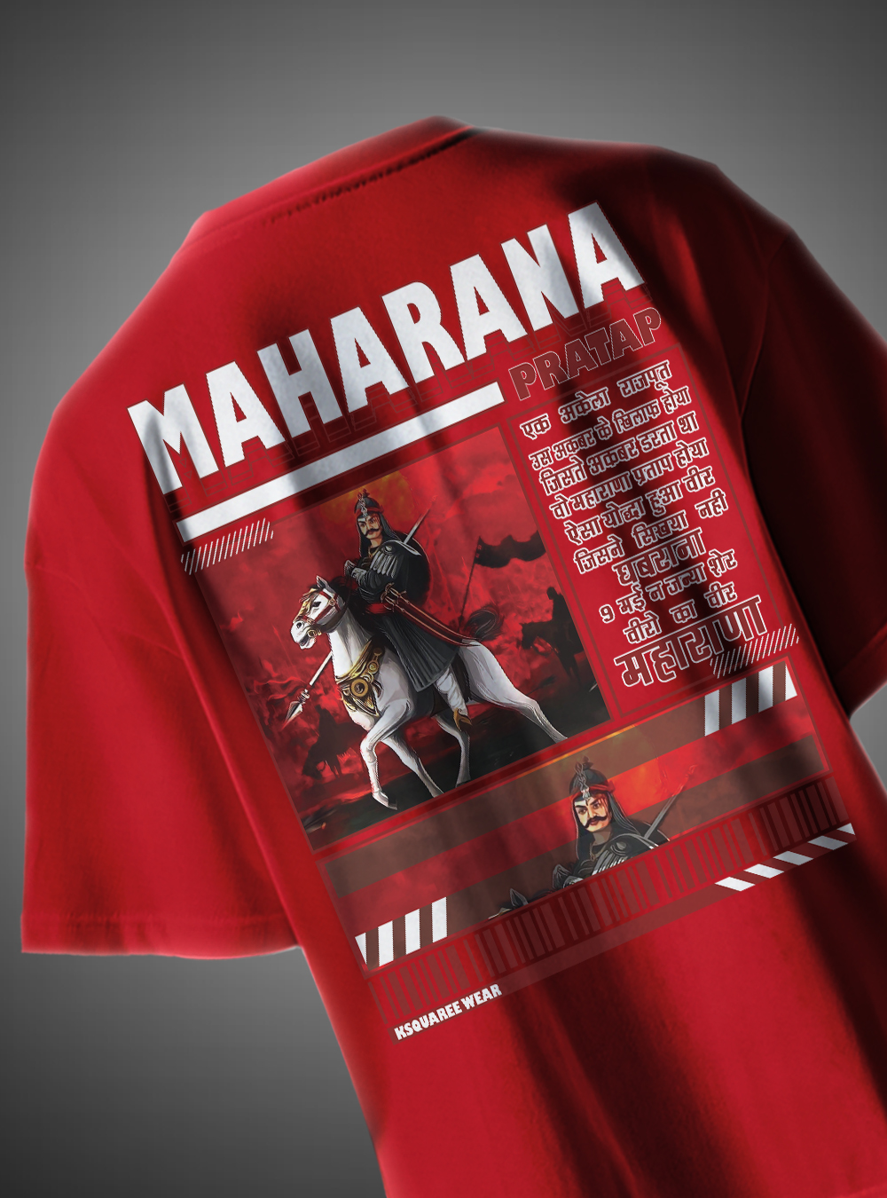 Maharana Pratap Rajputana Oversized T-Shirt Warrior Design KSquaree Rajputana Collection