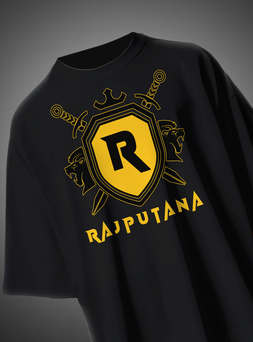 Rajputana Shield Oversized T-Shirt Royal Crest Design KSquaree Rajputana Collection