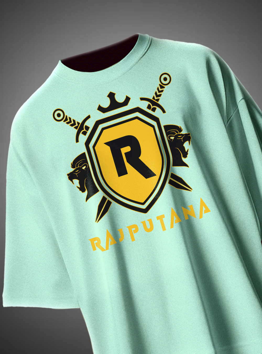 Rajputana Shield Oversized T-Shirt Royal Crest Design KSquaree Rajputana Collection