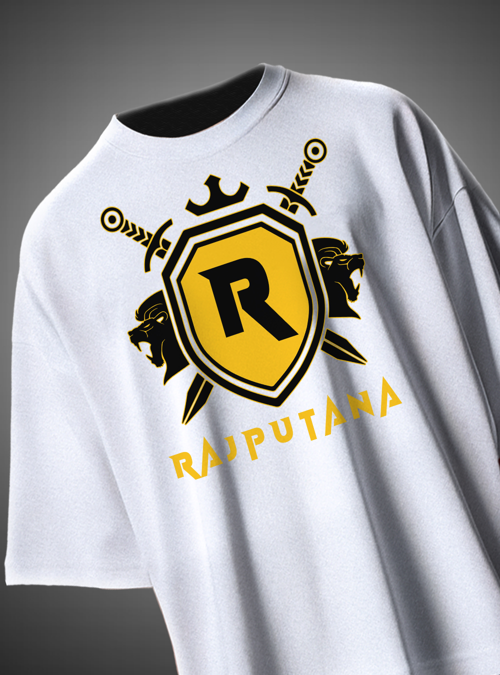 Rajputana Shield Oversized T-Shirt Royal Crest Design KSquaree Rajputana Collection