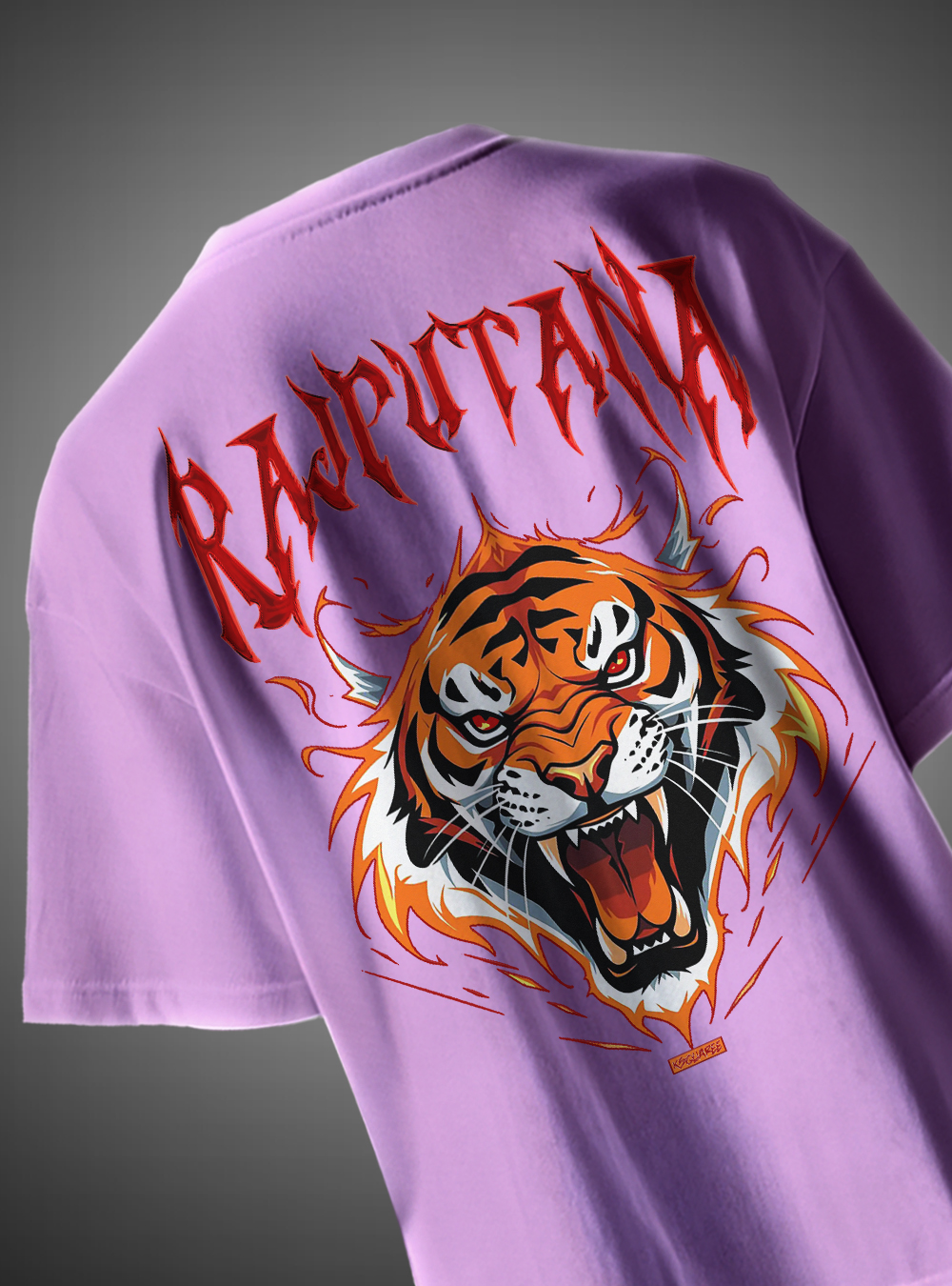 Rajputana Tiger Face Oversized T-Shirt Fierce Warrior Design KSquaree Rajputana Collection