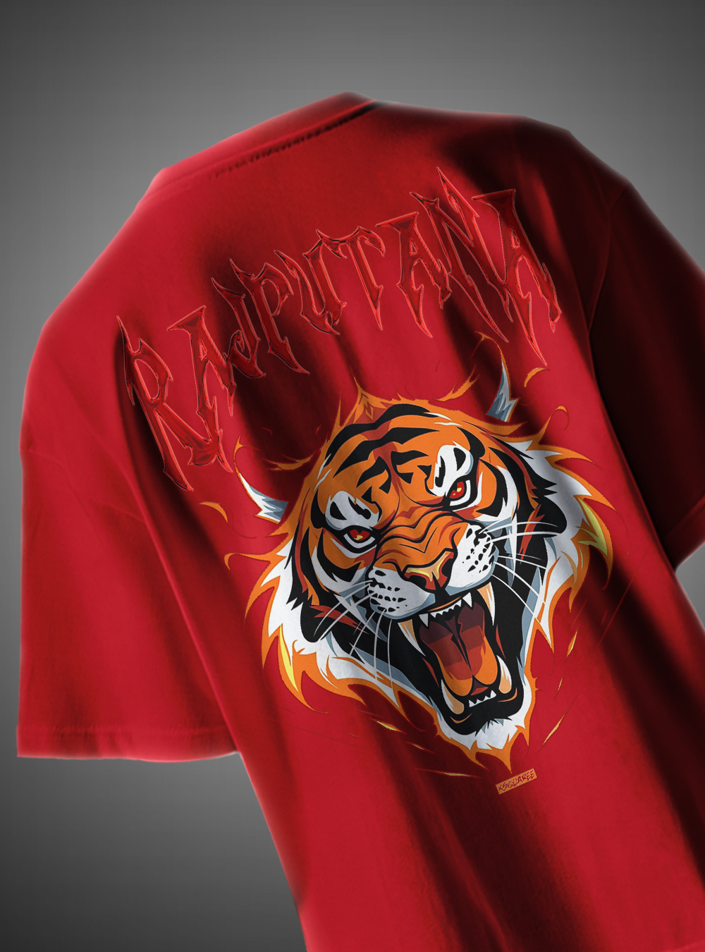 Rajputana Tiger Face Oversized T-Shirt Fierce Warrior Design KSquaree Rajputana Collection