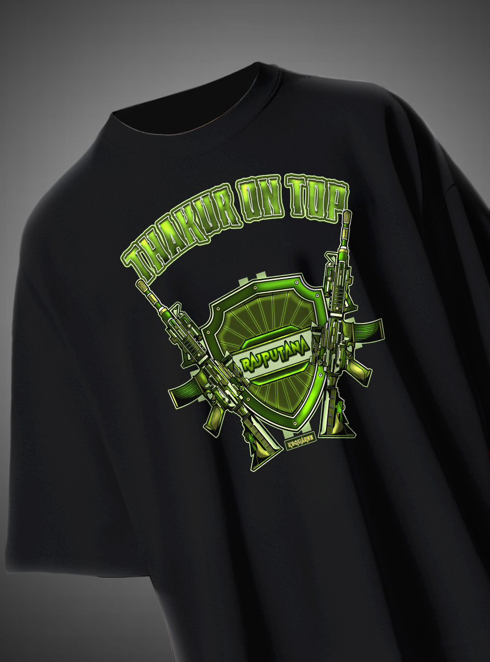 Thakur On Top Oversized T-Shirt Rajputana Streetwear Design KSquaree Rajputana Collection