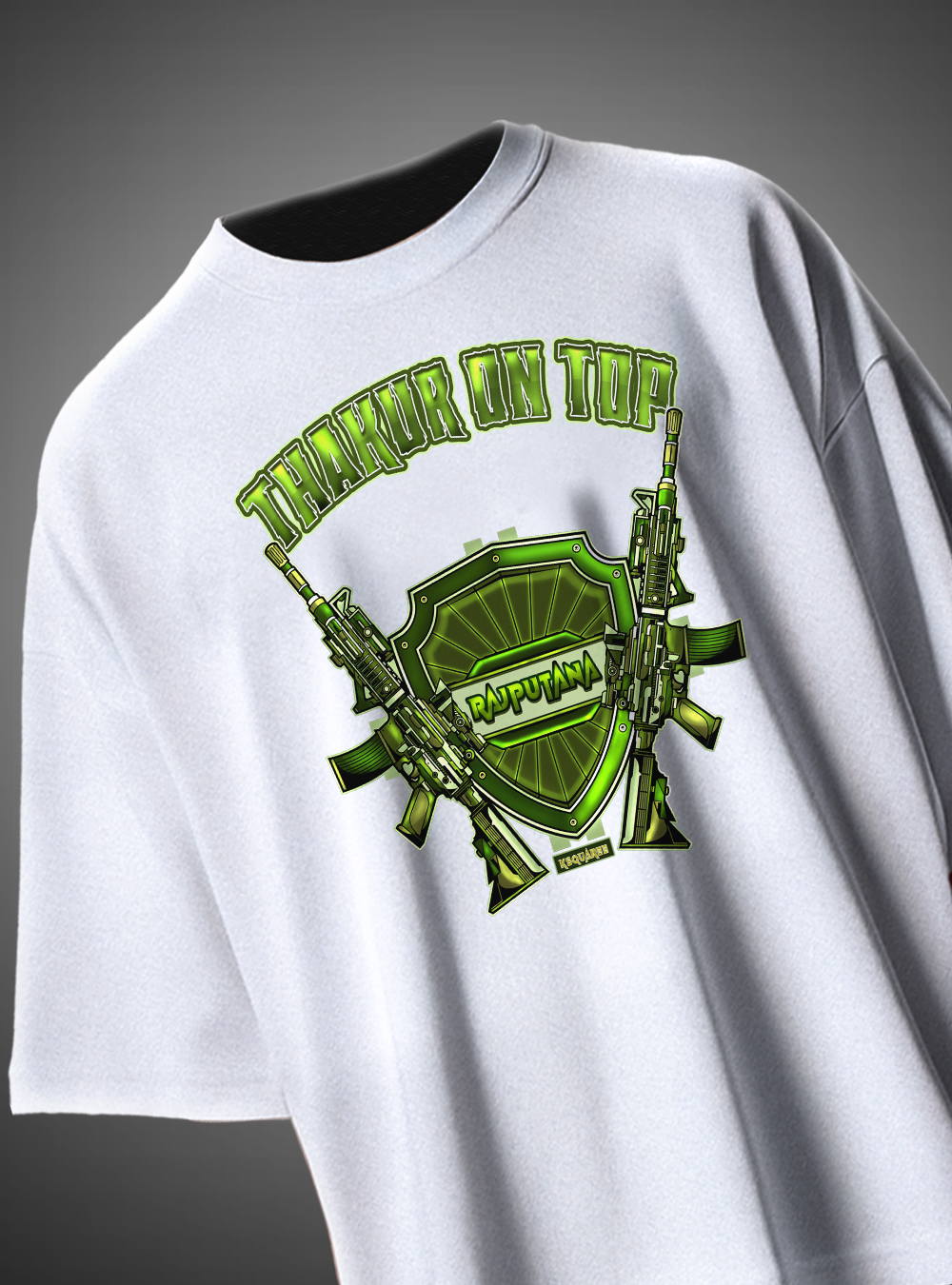Thakur On Top Oversized T-Shirt Rajputana Streetwear Design KSquaree Rajputana Collection