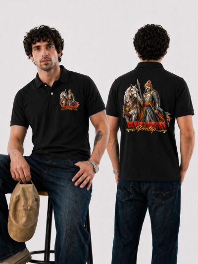 Veer Samrat Maharana Pratap Collar T-Shirt Rajputana Collection Premium Polo Wear by KSquaree