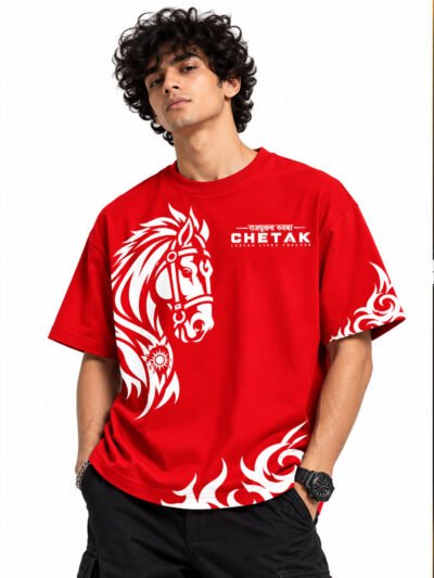 Chattak Design Oversize T-Shirt – Horse Graphic Streetwear
