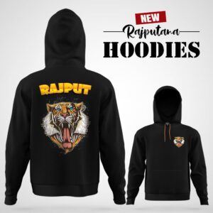 Tiger Face Rajputana Printed Hoodie
