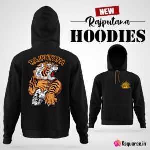 Tiger with Skull Rajputana Printed Hoodie