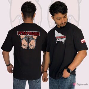 Uttar Pradesh(UP) Printed Design Over Size Terry Cotton T-Shirt