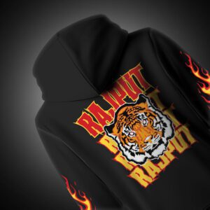 Rajput Fire Hoodie – Bold Fiery Design Representing Rajputana Spirit