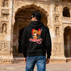 Maharana Pratap Warrior Hoodie – 320 GSM Premium Cotton DTF Printed