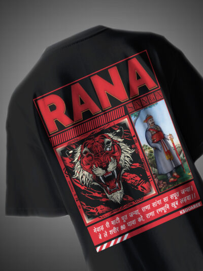 Rana Sanga Rajputana Oversized T-Shirt Warrior Design KSquaree Rajputana Collection