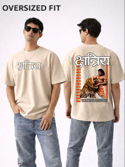 Kshatriya Design Oversized T-Shirt Rajputana Streetwear Style by KSquaree Rajputana Collection