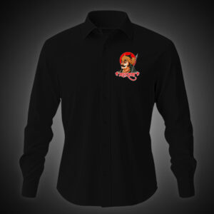 Maharana Pratap Heritage Rajputana Casual Shirt – Front and Back Views in Black and White