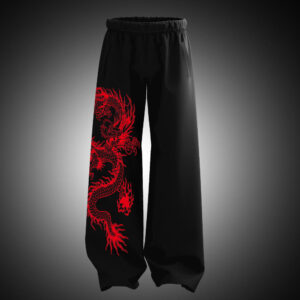 KSquaree Red Dragon Printed Oversized Sweatpants in Cotton