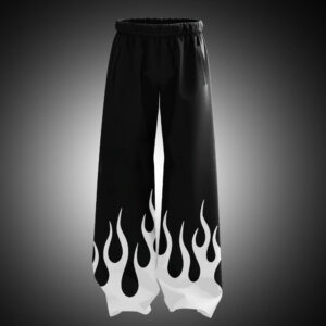 KSquaree White Flame Oversized Cotton Sweatpants for Unisex