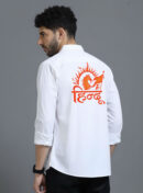 Hindu Bhagwa White Shirt – Sacred Hindu Pride Premium Wear by KSquaree
