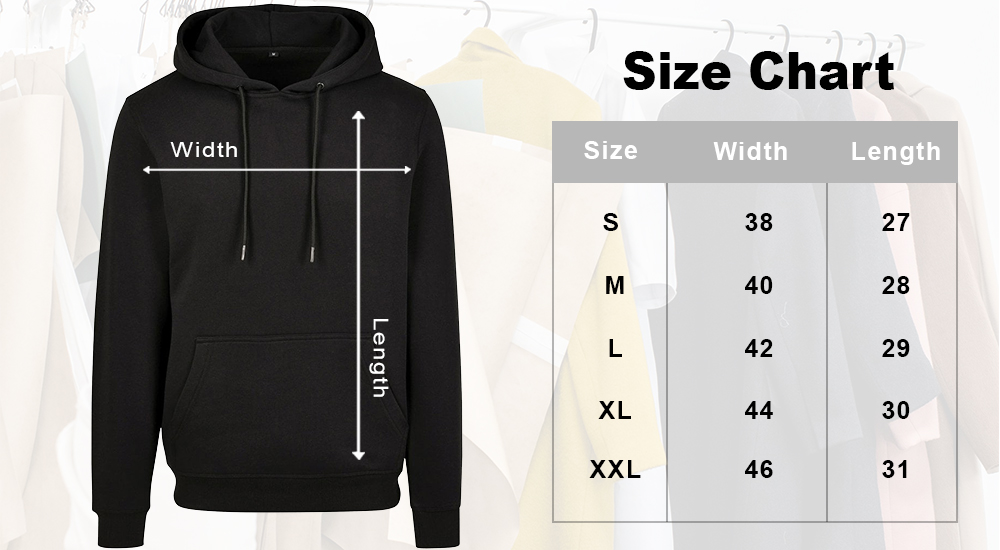KSquaree Hoodie Size Chart