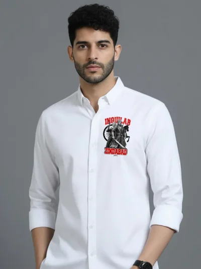 Inquilab Zindabad White Shirt – Revolutionary Pride Premium Wear by KSquaree