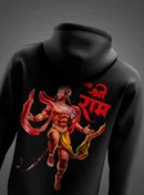 Jai Shree Ram Hanuman Ji Printed Hoodie – Powerful Devotional Winter Wear by KSquaree
