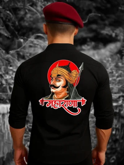 Maharana Pratap Black Shirt – Royal Rajputana Warrior Pride by KSquaree