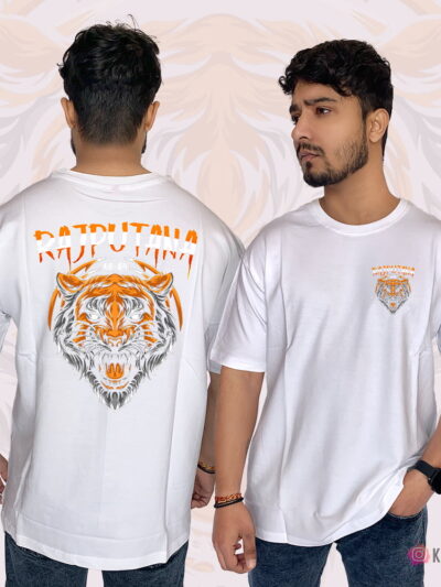 New Rajputana Printed Over Size Terry Cotton T-Shirt