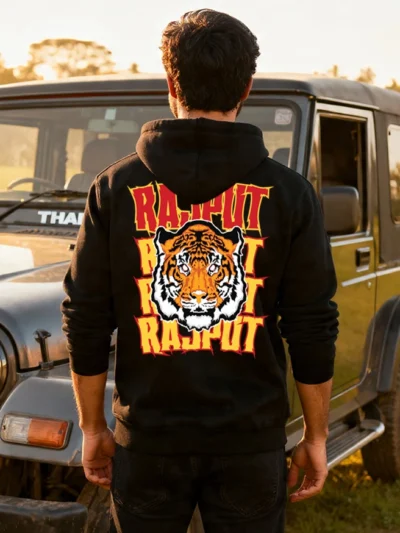 Rajput Fire Premium Hoodie – Fierce Rajputana Warrior Winter Wear by KSquaree