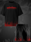 Rajputana Flame Print Co-ord Set – Red Print (T-Shirt & Shorts)