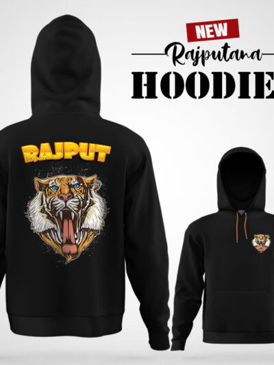 Tiger Face Rajputana Printed Hoodie