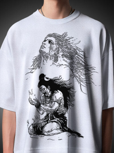 Emotional Lord Shiva dual expression sketch t-shirt by KSquaree