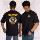 Tiger Face Rajput Design Over Size Terry Cotton T-shirt