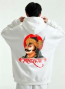 Maharana Pratap White Hoodie – Rajputana Warrior Design by KSquaree