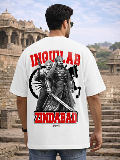 Inquilab Zindabad Oversized T-Shirt Revolutionary Streetwear KSquaree Rajputana Collection Style